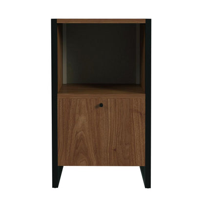 Drake One Drawer File Cabinet with Storage, Medium Brown