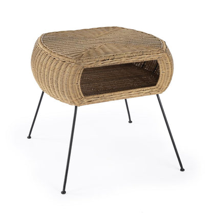 Coralitta Rattan End Table, Light Brown
