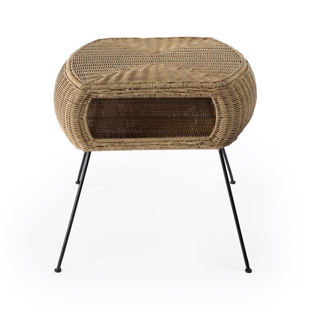 Coralitta Rattan End Table, Light Brown