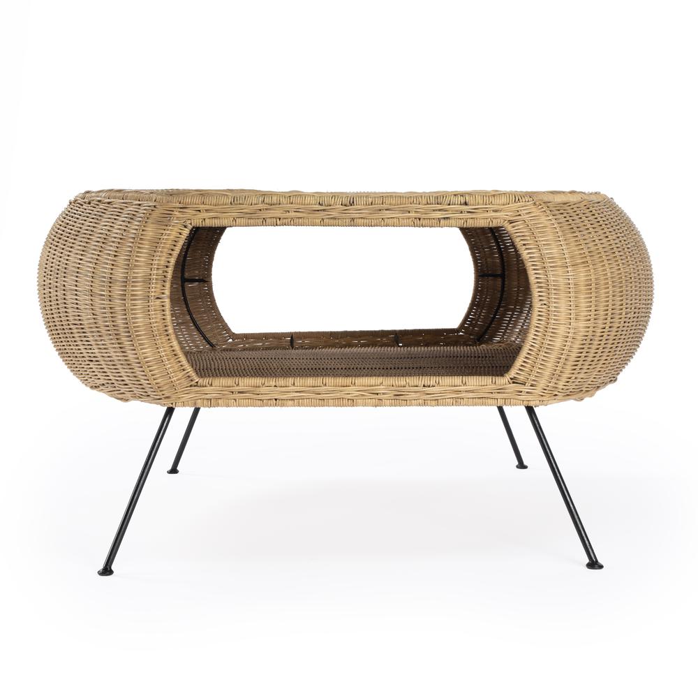 Coralitta Rattan Coffee Table, Light Brown
