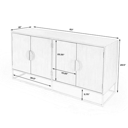 Modern Mid-Century Wooden Sideboard, White, Belen Kox