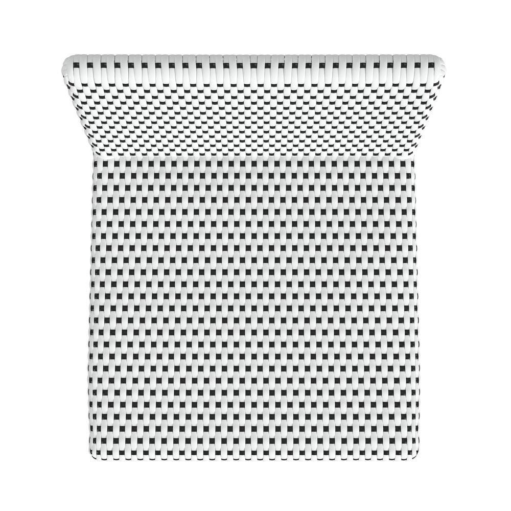 Serienna Rectangular Rattan Low Back 24.5" Counter Stool, Black and White