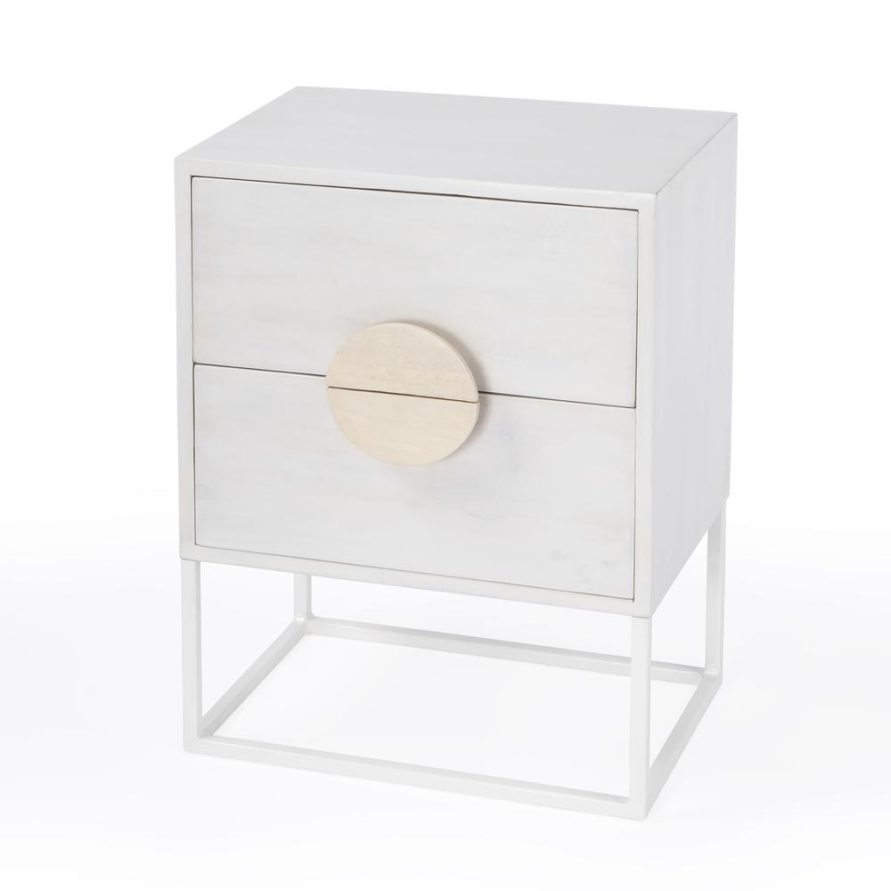 Lennasa 2 drawers Nightstand, White