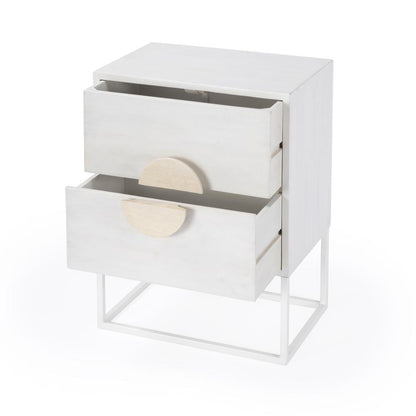 Lennasa 2 drawers Nightstand, White