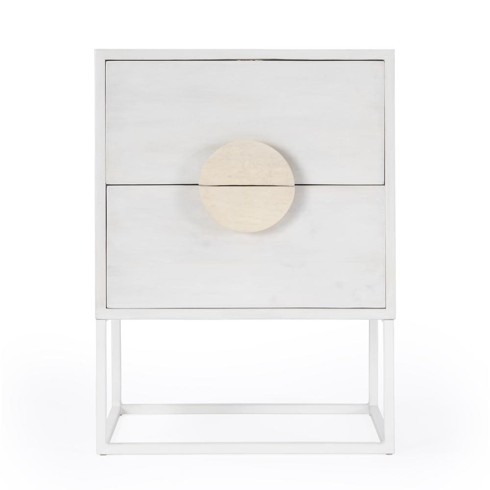 Lennasa 2 drawers Nightstand, White