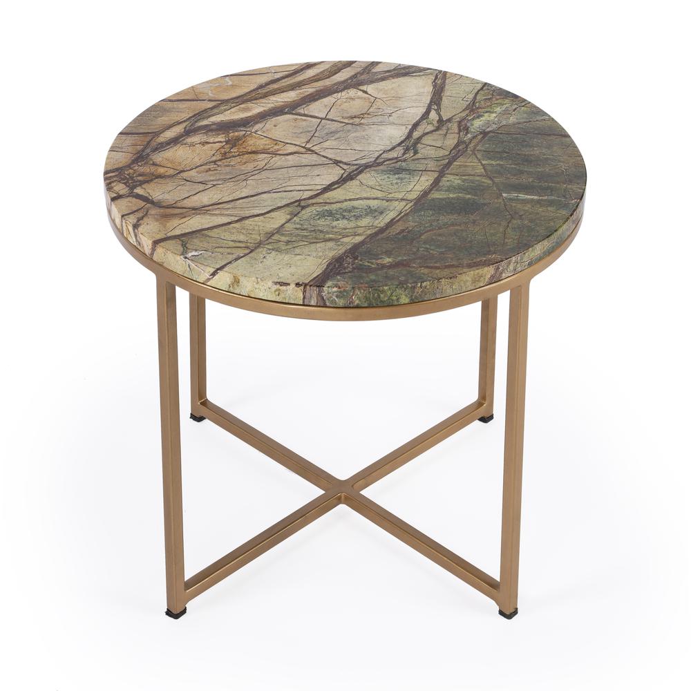 Giovanniya Marble Side Table, Gold
