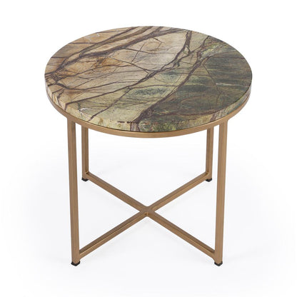 Giovanniya Marble Side Table, Gold