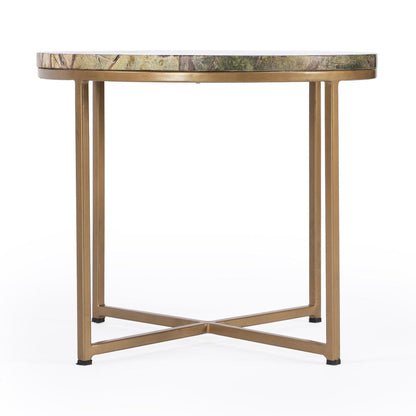 Giovanniya Marble Side Table, Gold