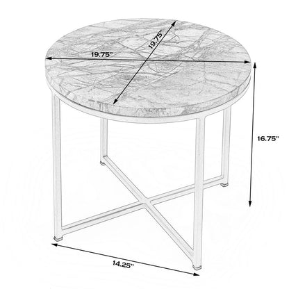 Giovanniya Marble Side Table, Gold