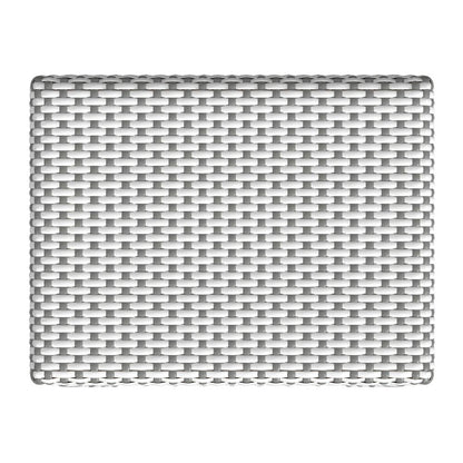 Robias Rectangular Rattan 30" Bar Stool, Gray and White Dot