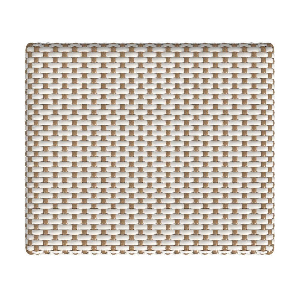 Robias Rectangular Rattan 30" Bar Stool, White and Tan Dot