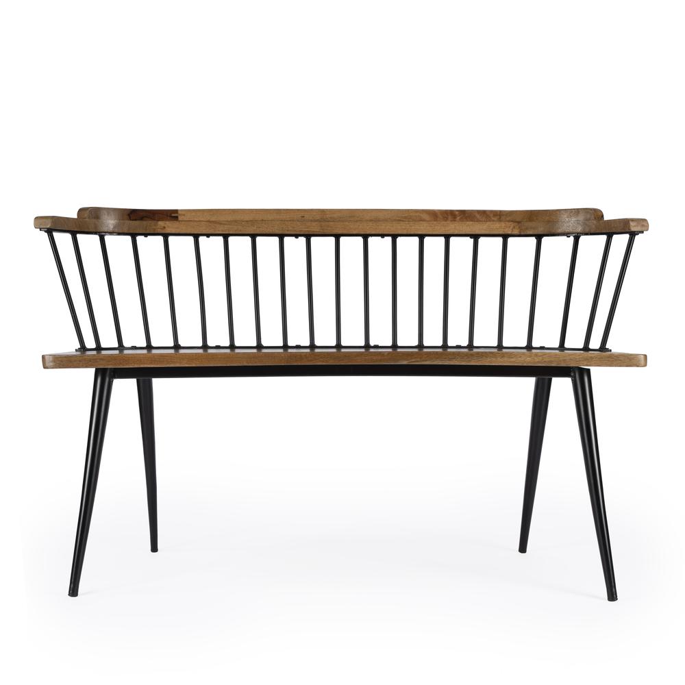 Tempe Mango Wood Spindle Back  51.25"W Bench, Medium Brown