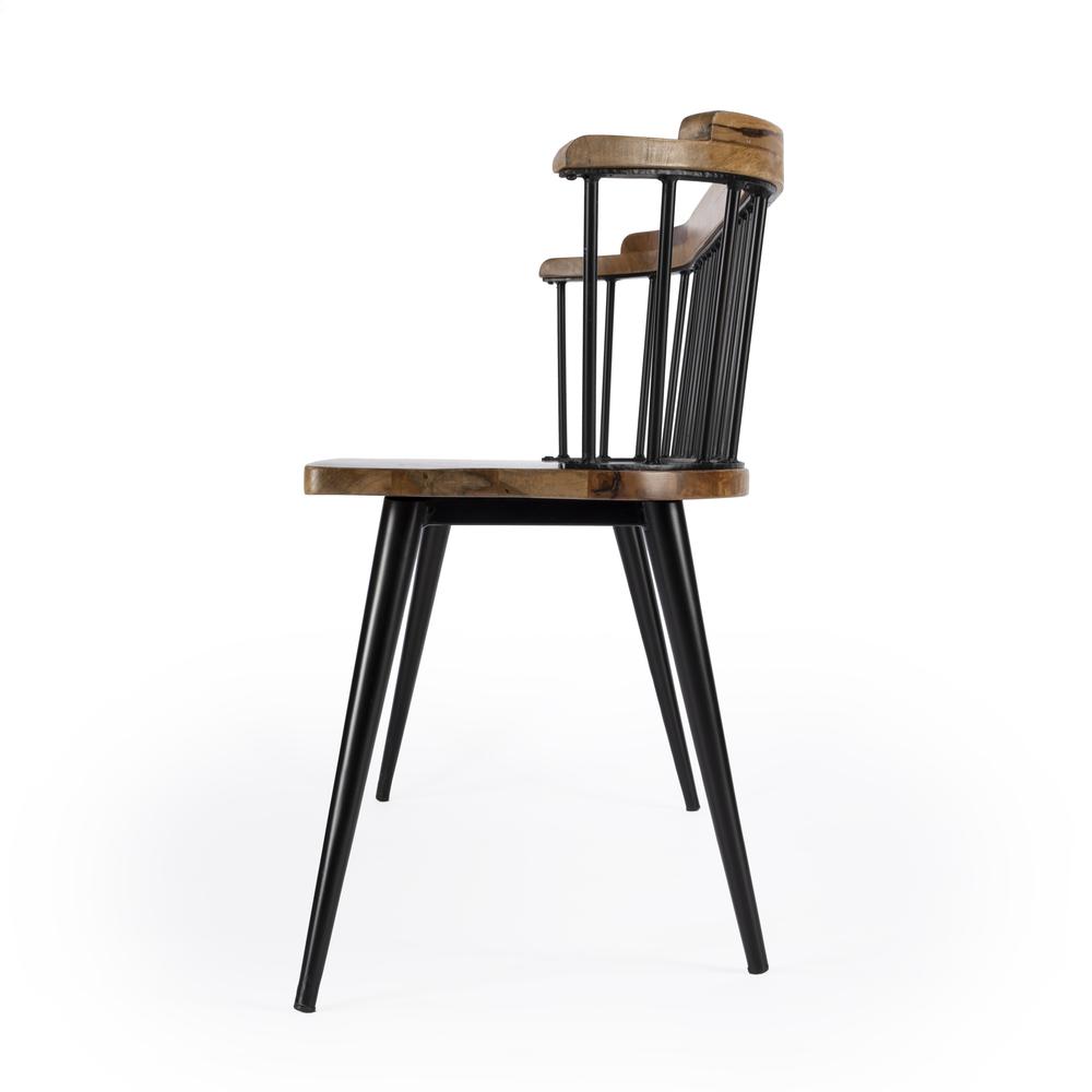 Tempe Mango Wood Spindle Back  51.25"W Bench, Medium Brown