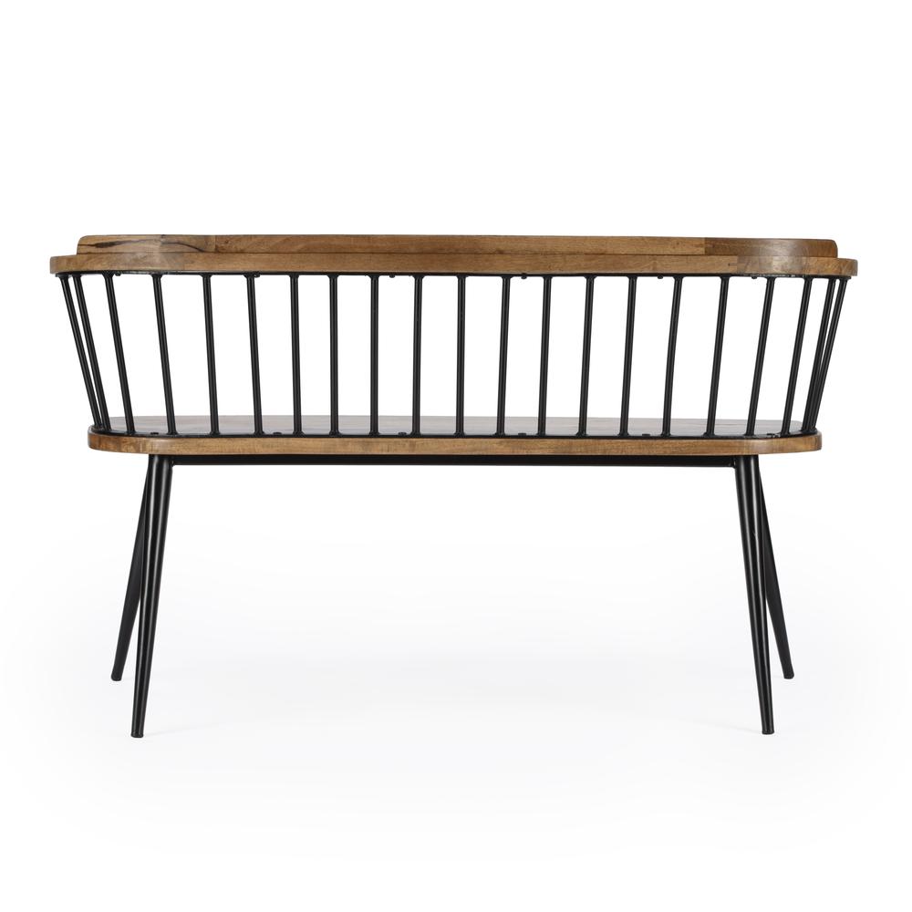 Tempe Mango Wood Spindle Back  51.25"W Bench, Medium Brown