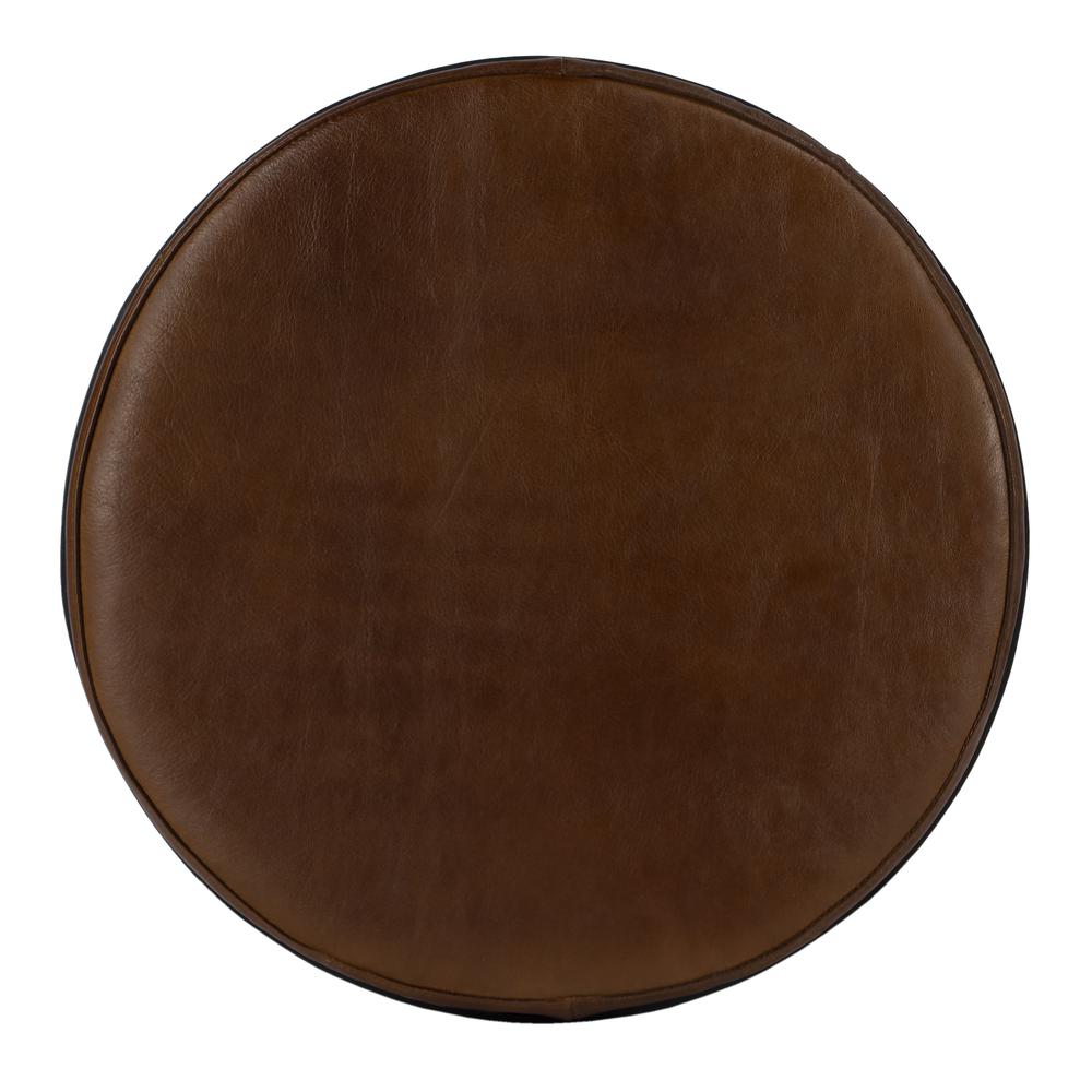 Clyde Leather 25" Adjustable Bar Stool, Medium Brown