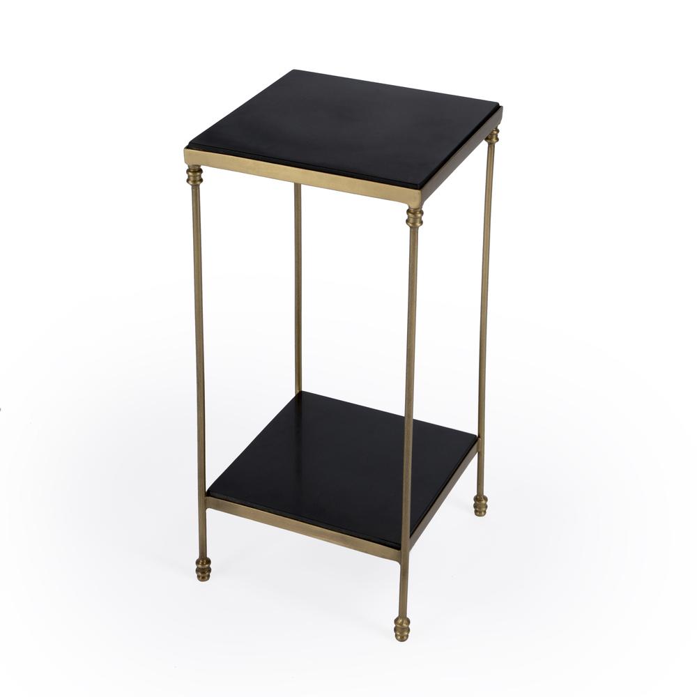 Imogen Iron and Granite Side Table, Black