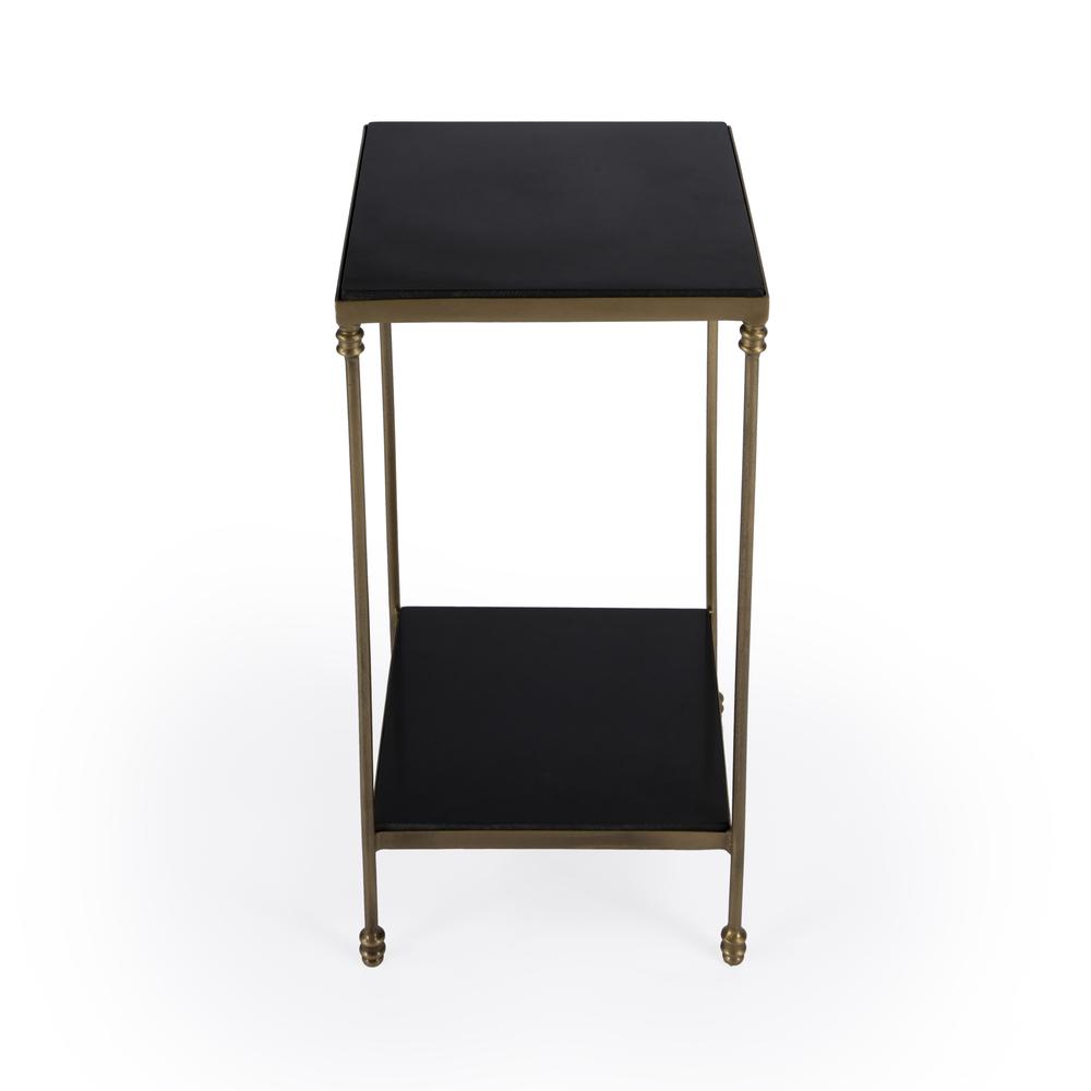Imogen Iron and Granite Side Table, Black