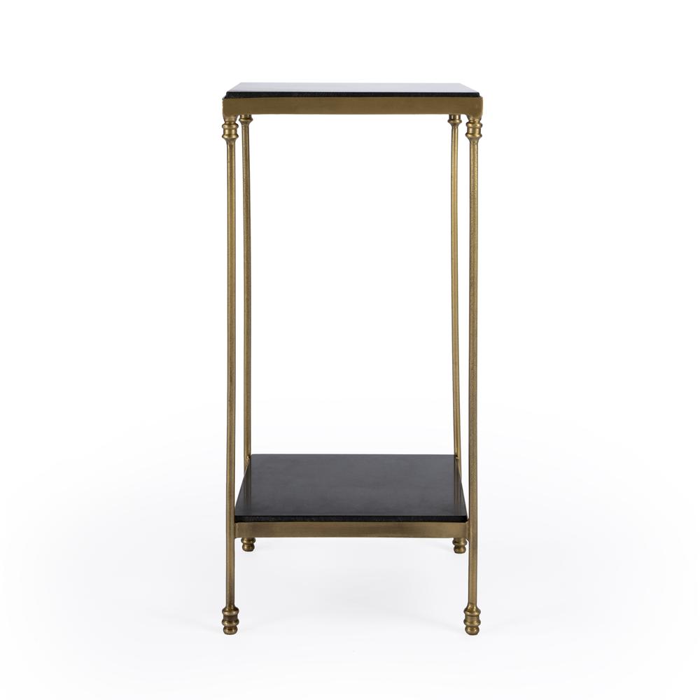 Imogen Iron and Granite Side Table, Black