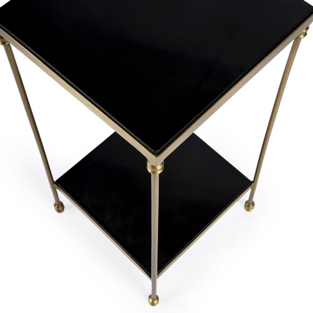 Imogen Iron and Granite Side Table, Black