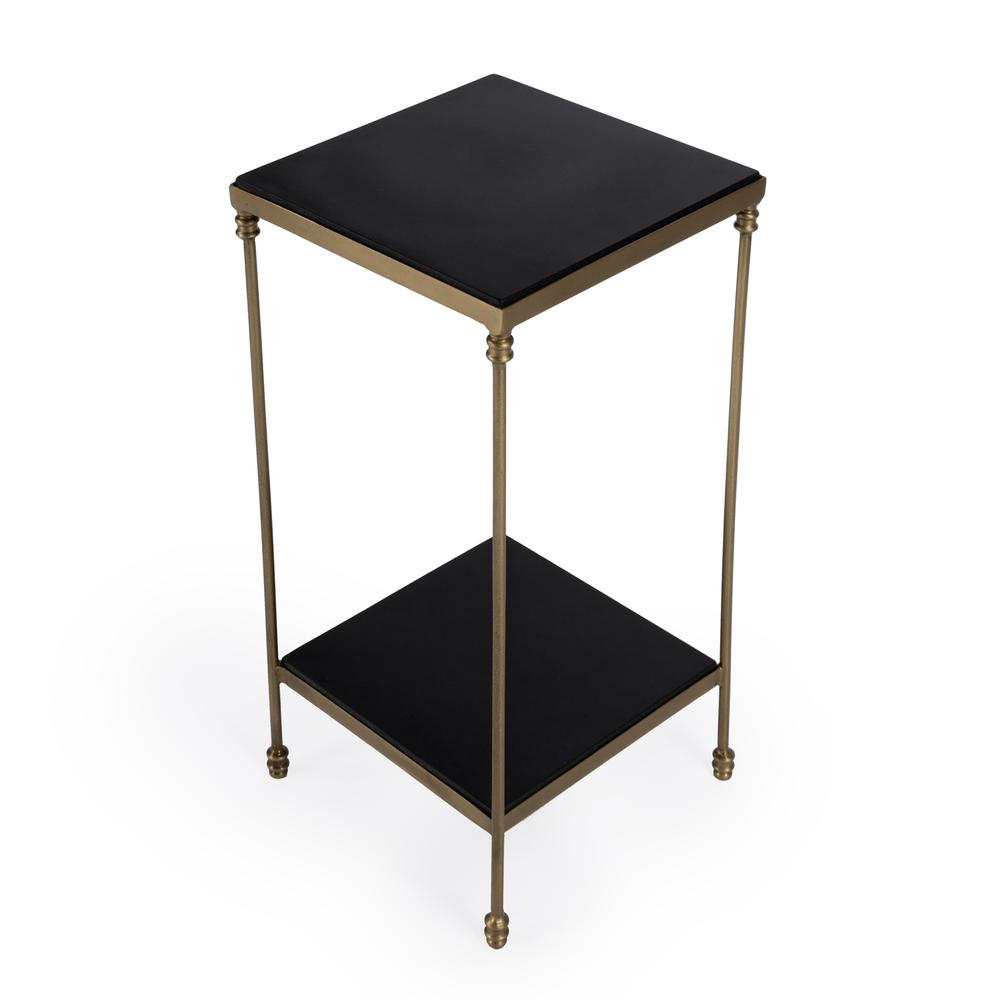 Imogen Iron and Granite Side Table, Black