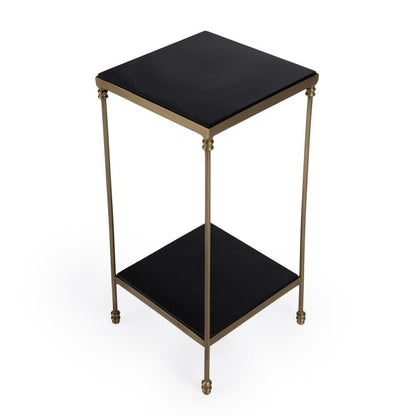 Imogen Iron and Granite Side Table, Black