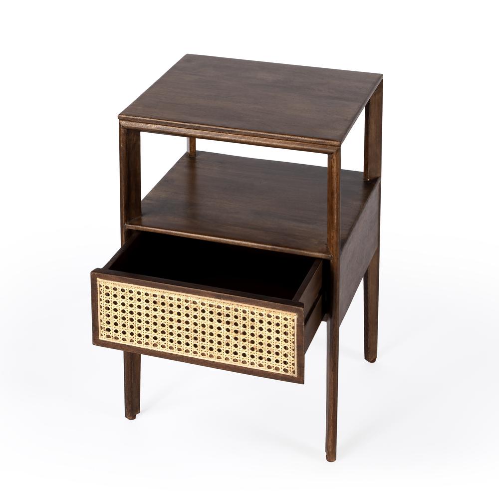 Vardo 1 Drawer Cane Nightstand, Multi