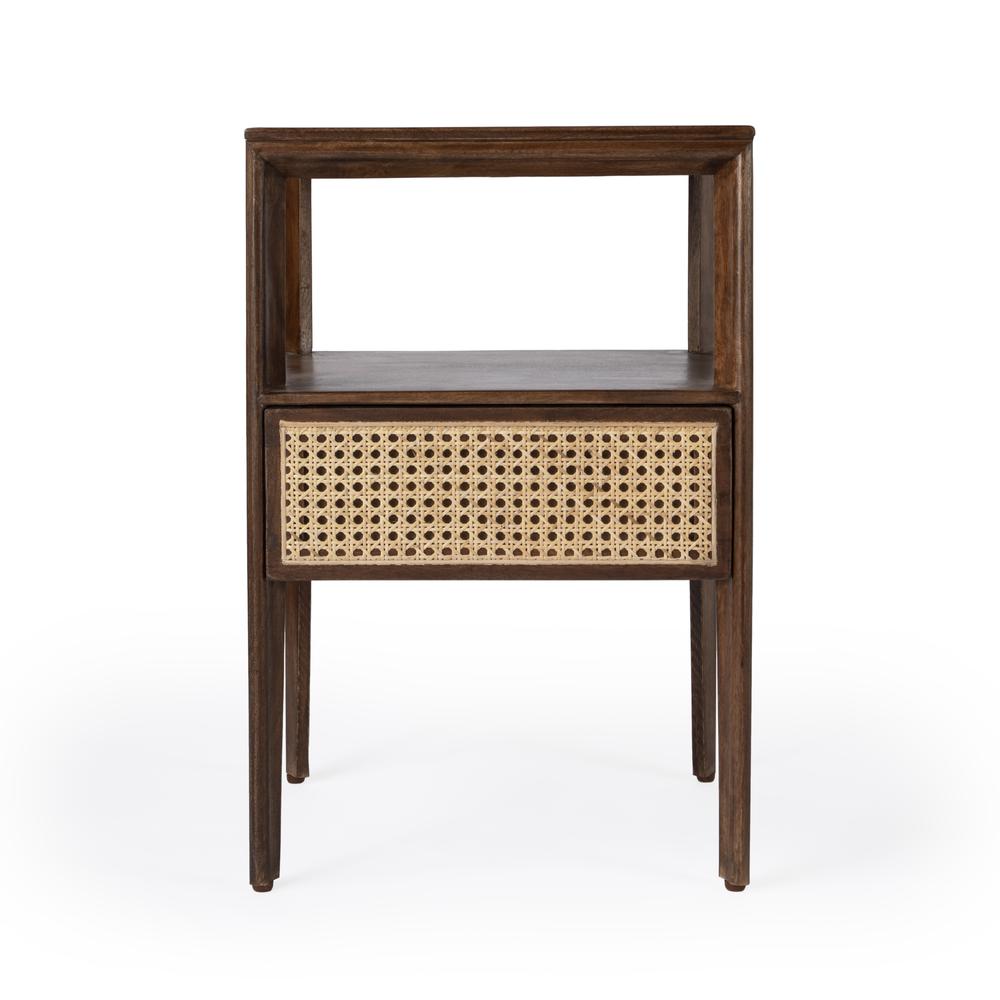 Vardo 1 Drawer Cane Nightstand, Multi