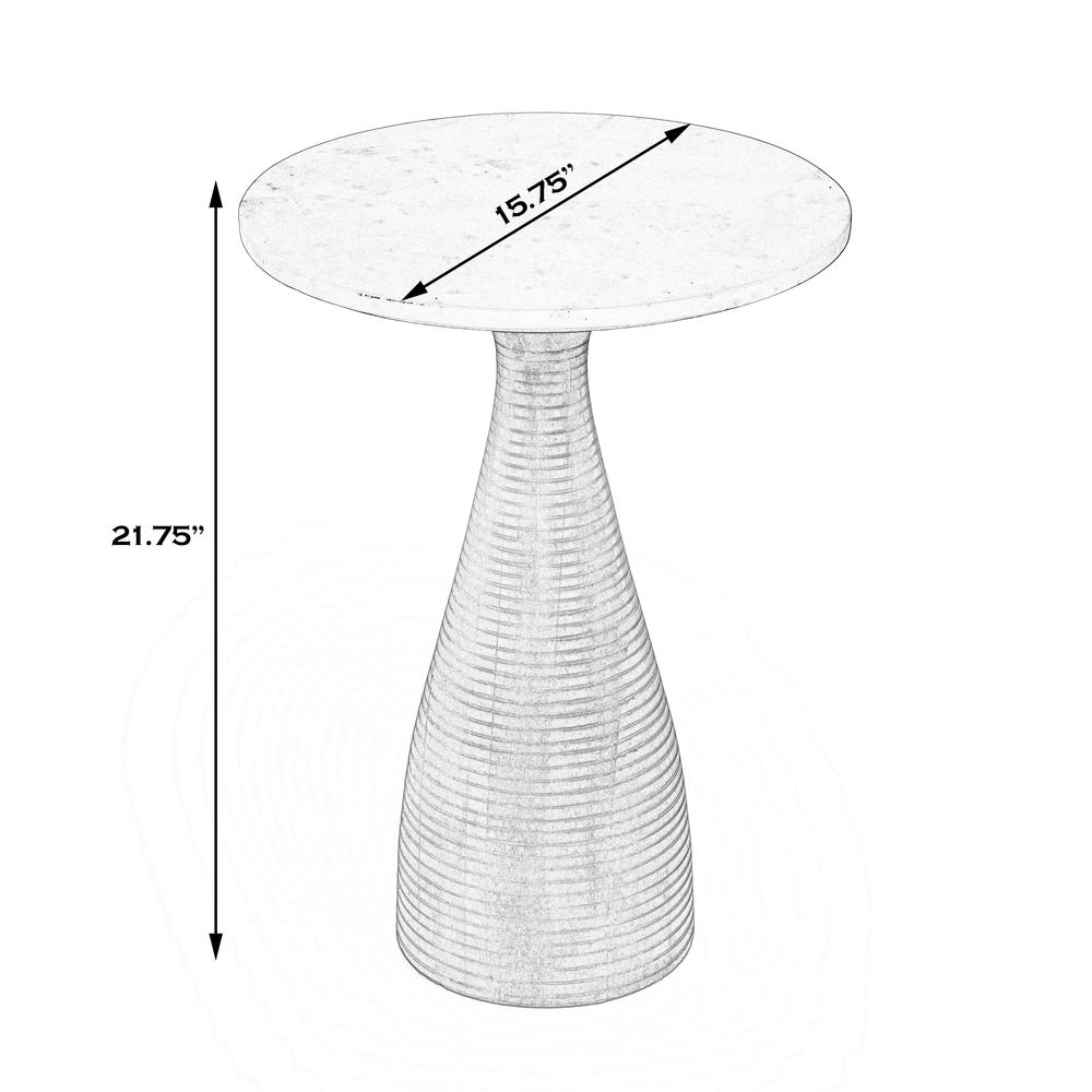Julia Marble Pedestal Side Table, Dark Brown