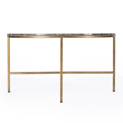 Grafton Marble Round Coffee Table, Gold, Gray