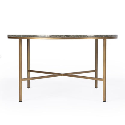 Grafton Marble Round Coffee Table, Gold, Gray
