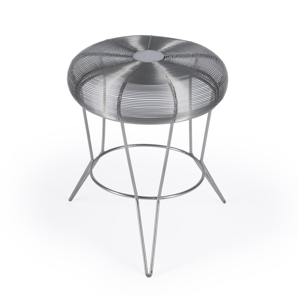 Allen Decorative Wire Side Table, Silver