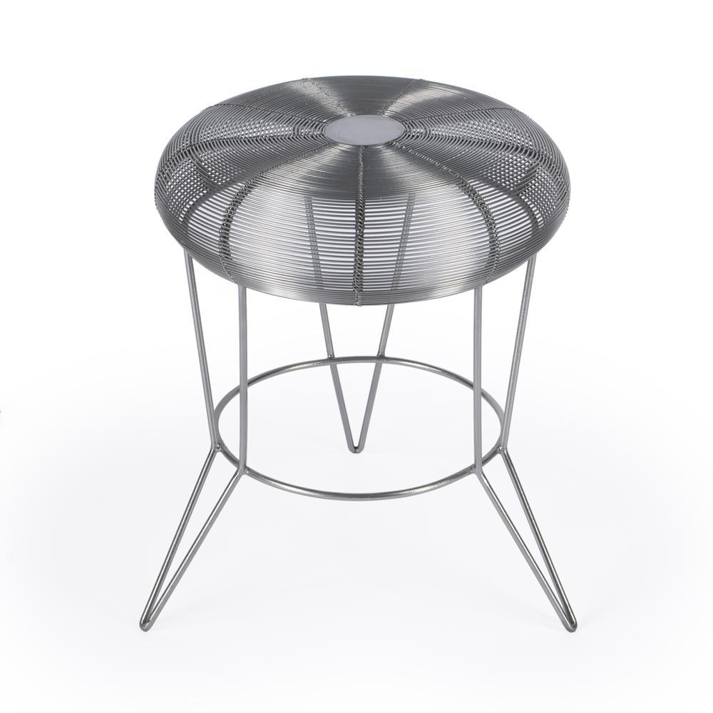 Allen Decorative Wire Side Table, Silver