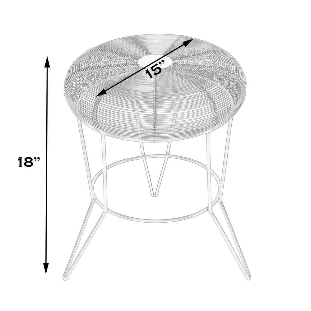 Allen Decorative Wire Side Table, Silver