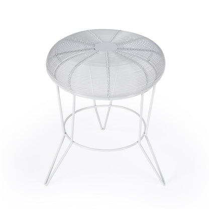 Allen Decorative Wire Side Table, White