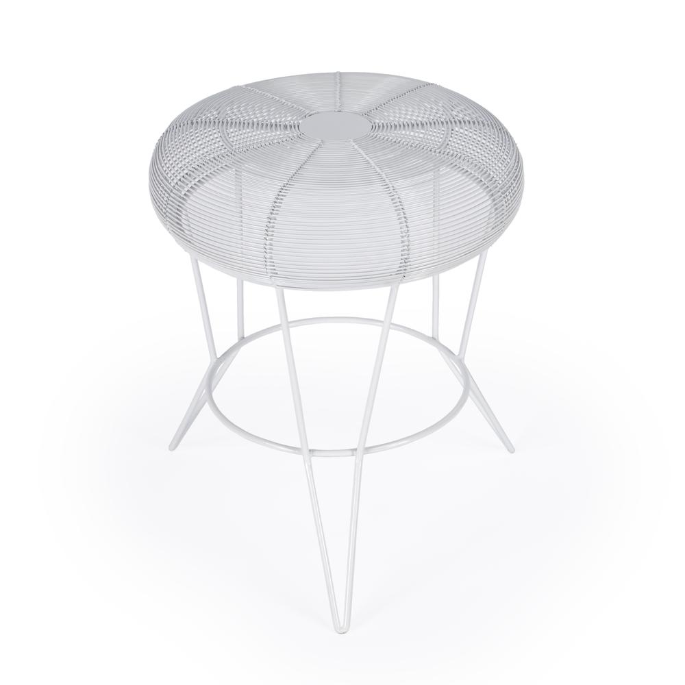 Allen Decorative Wire Side Table, White