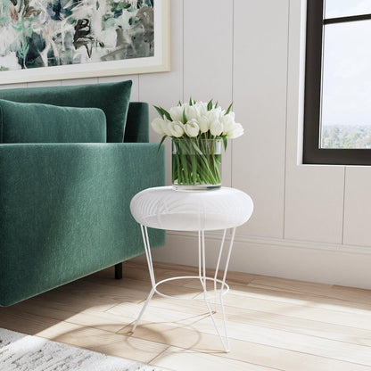 Allen Decorative Wire Side Table, White