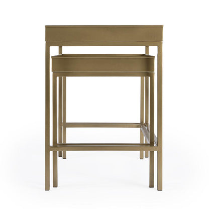 Lenny 2 Piece Glass Nesting Tables, Gold