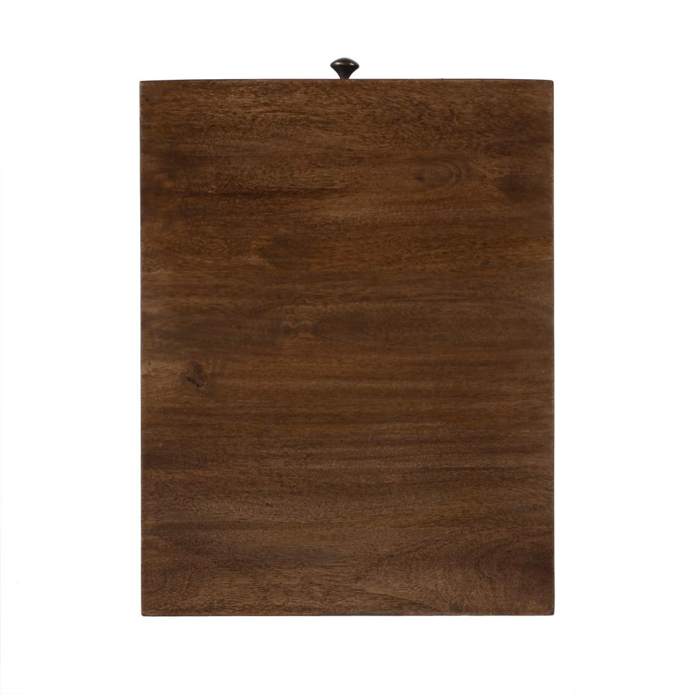 Alec 1 Drawer C Shaped End Table, Medium Brown