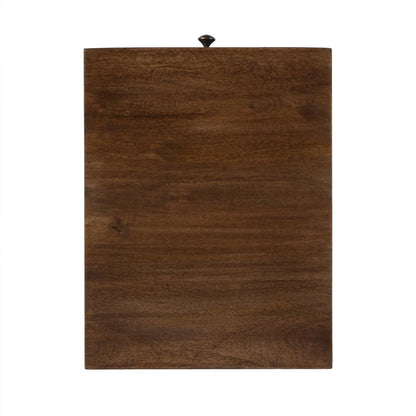 Alec 1 Drawer C Shaped End Table, Medium Brown