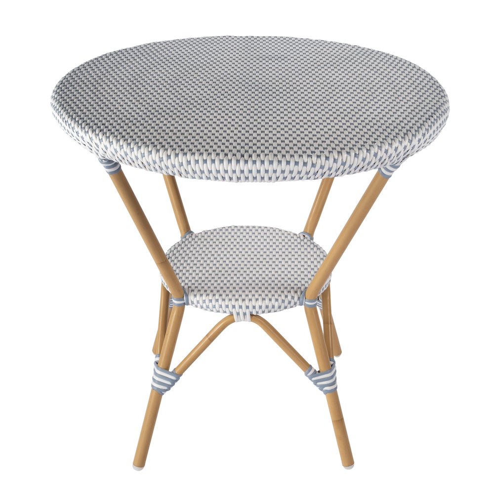 Tobias 30 in. W Outdoor Round Rattan and Metal Bistro Table