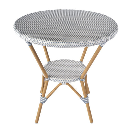 Tobias 30 in. W Outdoor Round Rattan and Metal Bistro Table