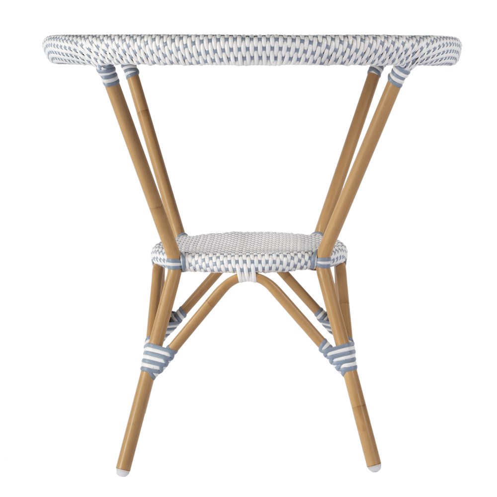 Tobias 30 in. W Outdoor Round Rattan and Metal Bistro Table