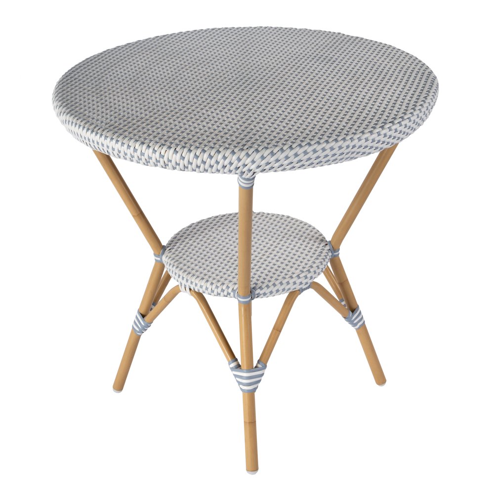 Tobias 30 in. W Outdoor Round Rattan and Metal Bistro Table