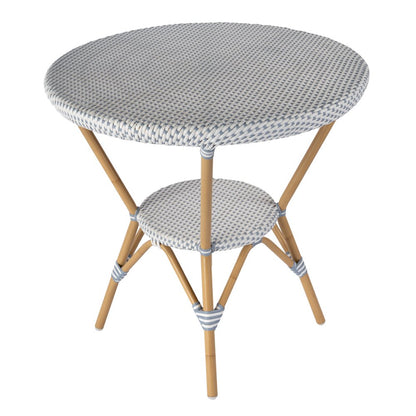 Tobias 30 in. W Outdoor Round Rattan and Metal Bistro Table