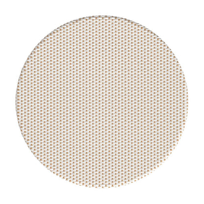 Tobias 30 in. W Outdoor Round Rattan and Metal Bistro Table, Beige and White