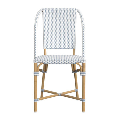 Tobias 18.5 in. Seat Height Outdoor Rattan and Metal  Dining Side Chair