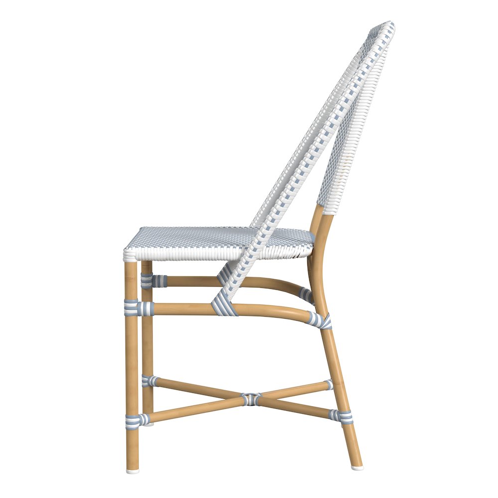Tobias 18.5 in. Seat Height Outdoor Rattan and Metal  Dining Side Chair