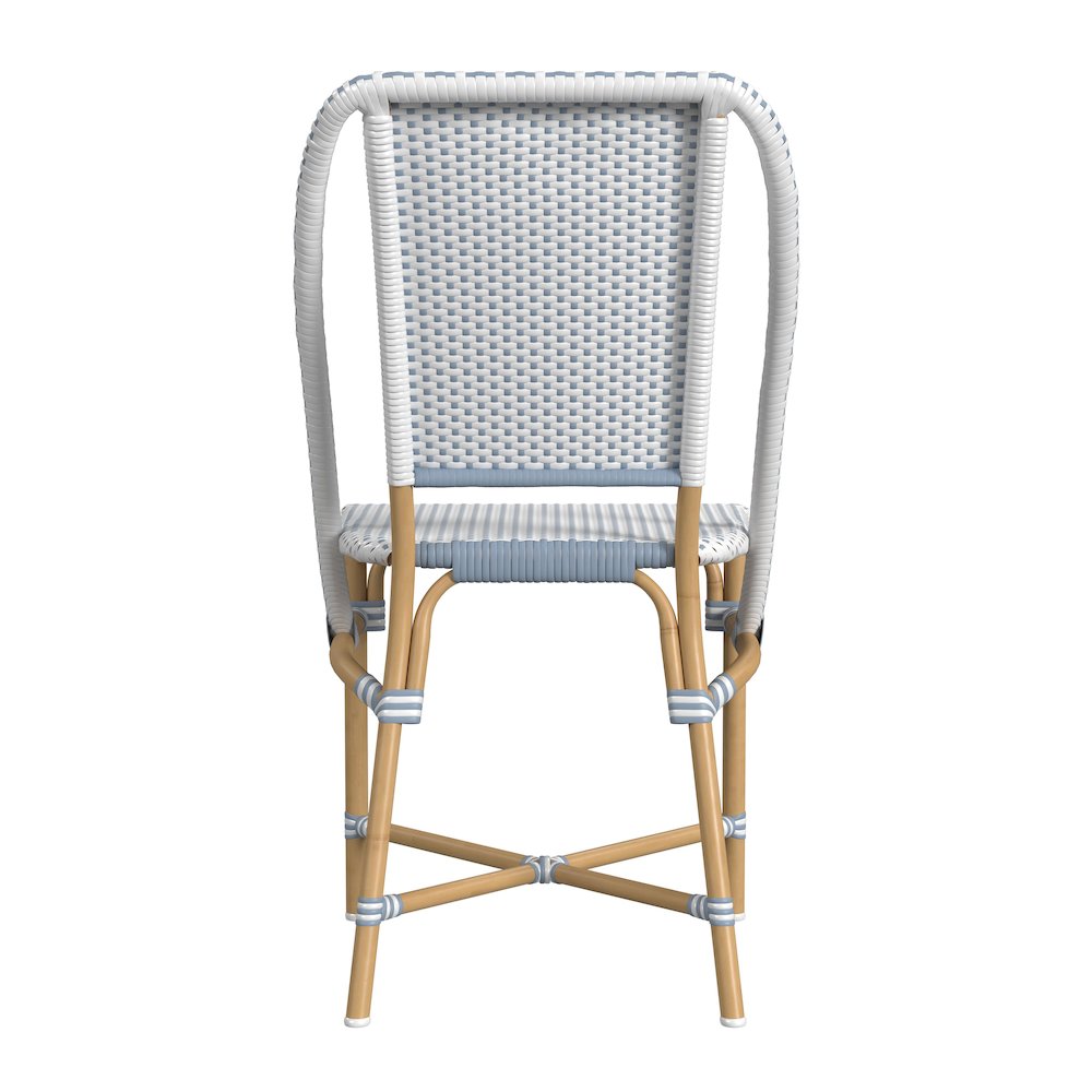 Tobias 18.5 in. Seat Height Outdoor Rattan and Metal  Dining Side Chair