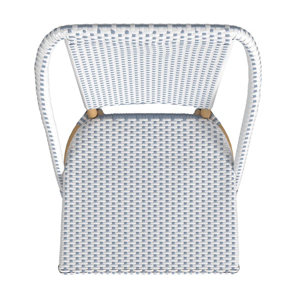 Tobias 18.5 in. Seat Height Outdoor Rattan and Metal  Dining Side Chair