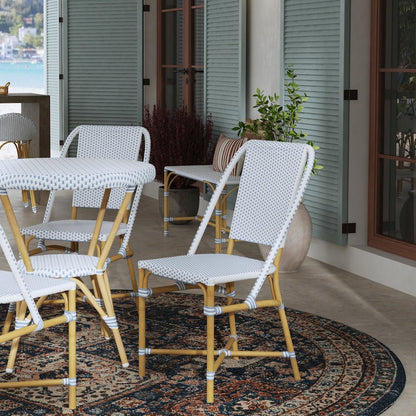 Tobias 18.5 in. Seat Height Outdoor Rattan and Metal  Dining Side Chair